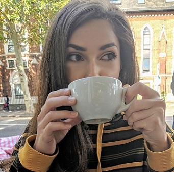 Enjoying coffee in London